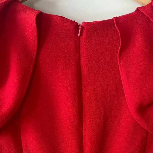 Red Eva Longoria for The Limited sheath dress, ruffled shoulder. Size 2 - Picture 7 of 8